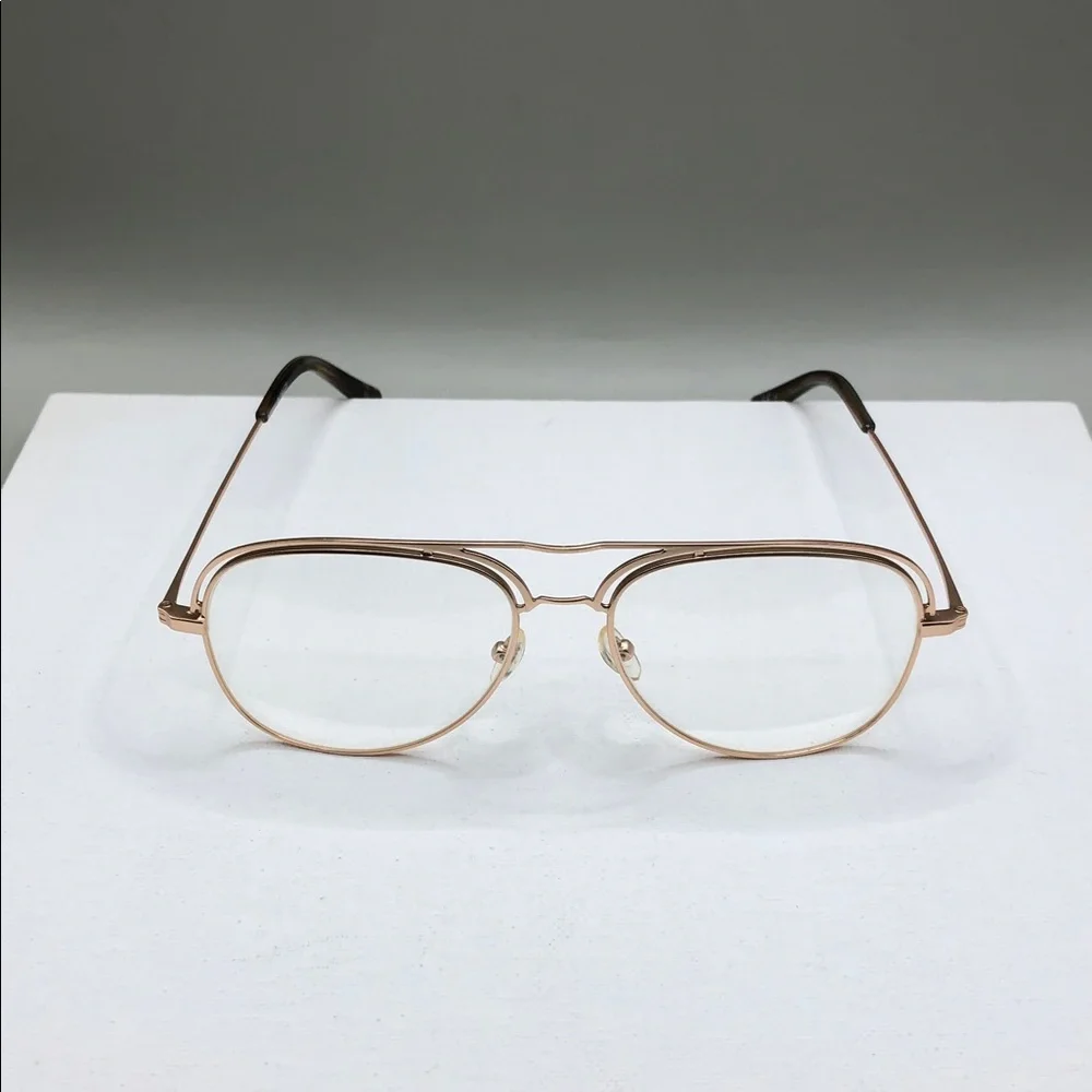 Original Penguin THE DADDY Eyeglasses Pilot Aviator Gold Metal Stainless Steel