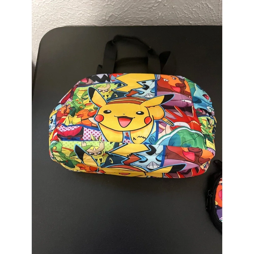 Pokemon 3 Piece Backpack Set Pikachu Charizard Insulated Lunch Bag Pouch NWOT