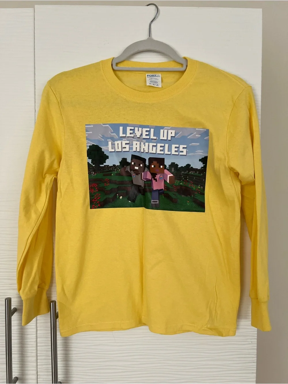 Port and Company Yellow 'Level Up Los Angeles' Kids Long-Sleeve Tee
