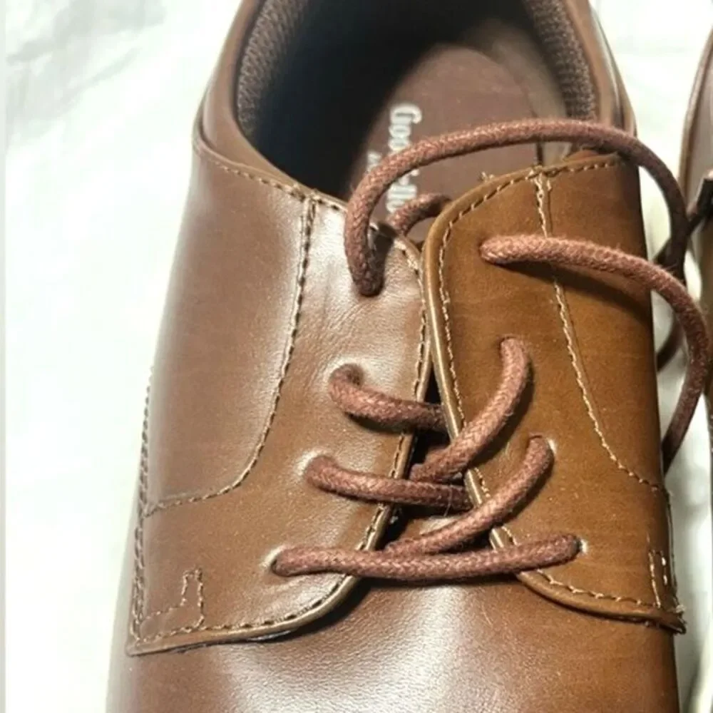 Goodfellow Brown Faux Leather Lace Up Men's Business Professional Shoes 8 NWT