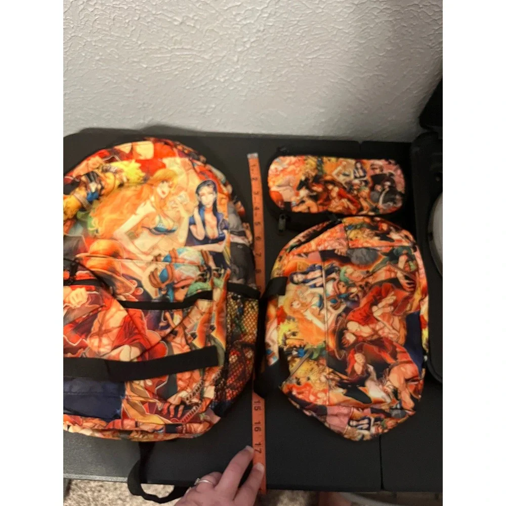 One Piece Anime 3pc Backpack Set Luffy Nami Robin Lunch Bag Pencil Case NWOT