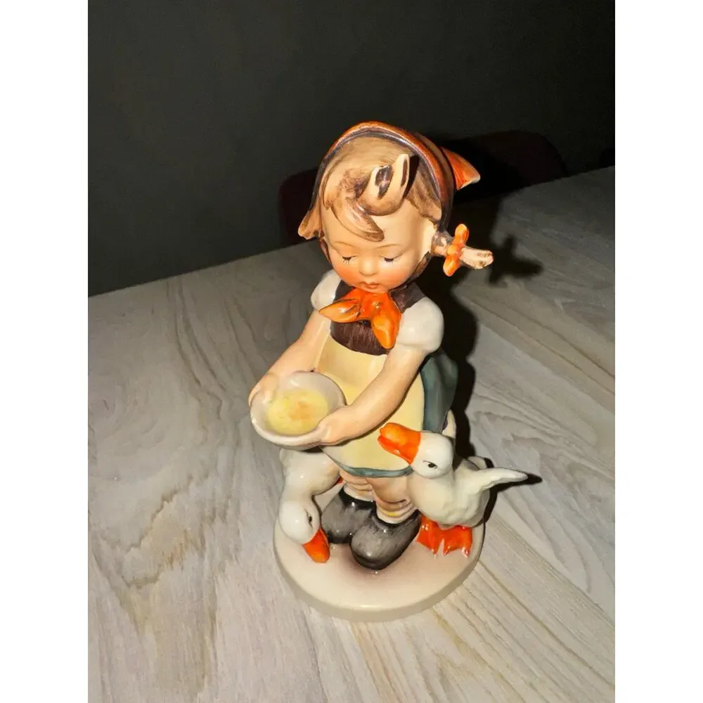 Vintage Copr. W Goebel Girl Hummel & Ducks Patient Figurine Ceramic 6.5