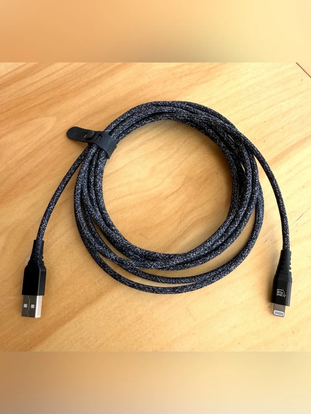 iPhone 13 Pro Max USB-A  To USB-4 Cable. Braided  10 Feet Long. Grey/Black.