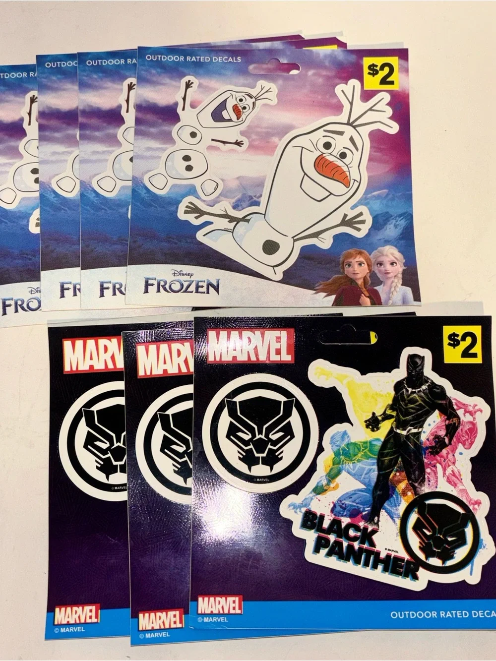 Marvel Black Panther Decal Stickers - Disney Frozen Decals Bundle 7 pack
