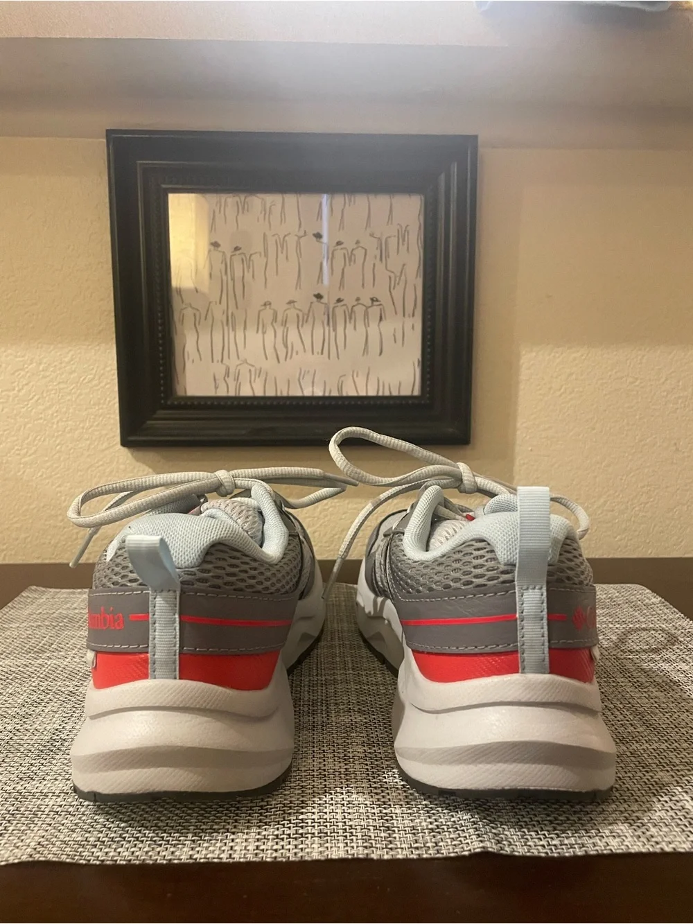 Columbia Light Gray and Light Blue Women's Athletic Sneakers