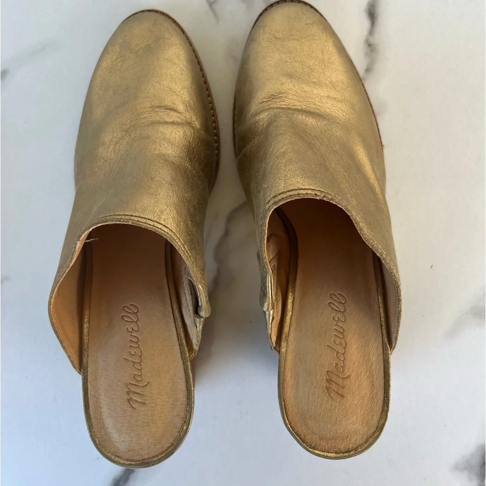 MADEWELL The Harper Mule Clog gold Metallic 7.5