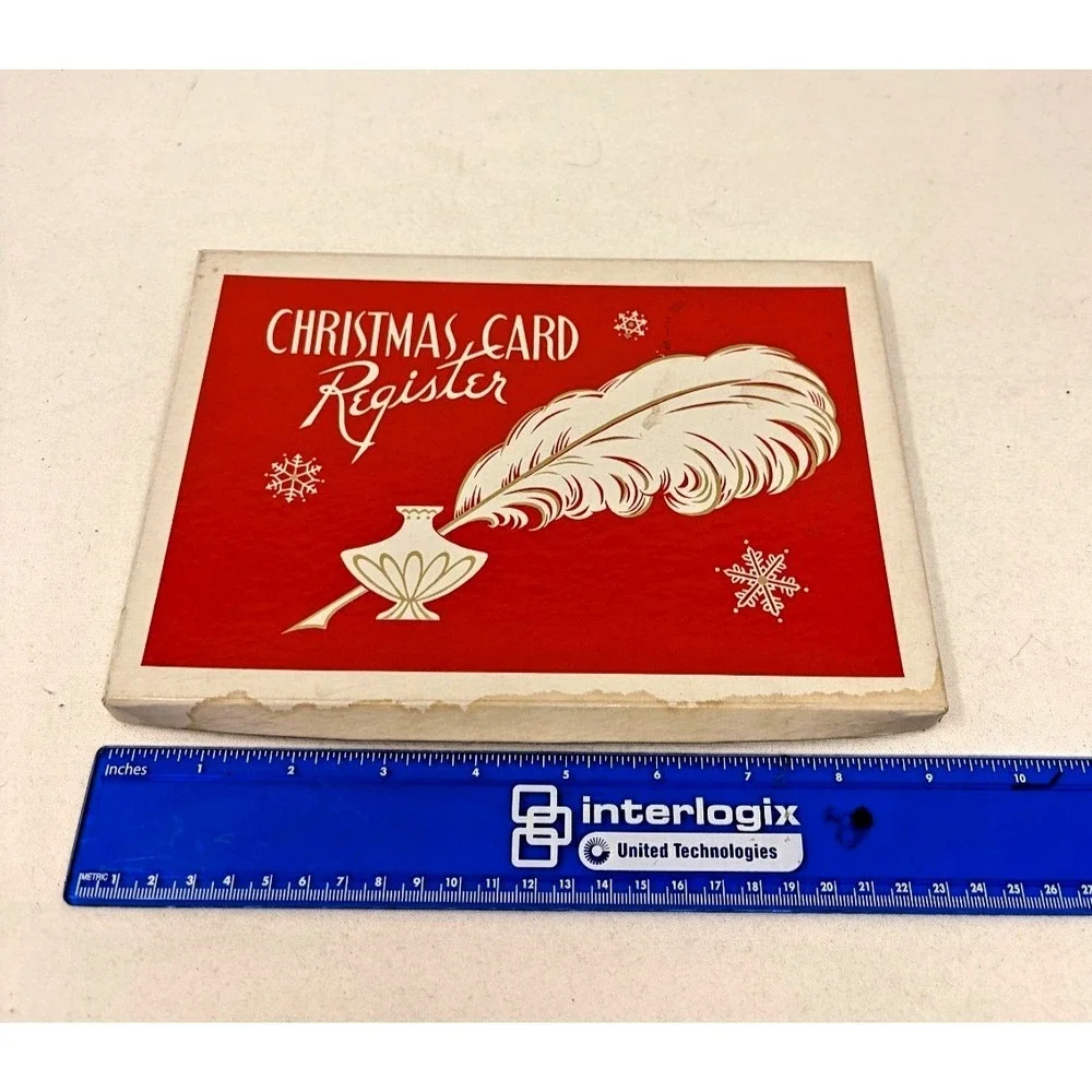 NOS VTG Christmas Card Register Treasure Masters Mid Century Nostalgia Ephemera