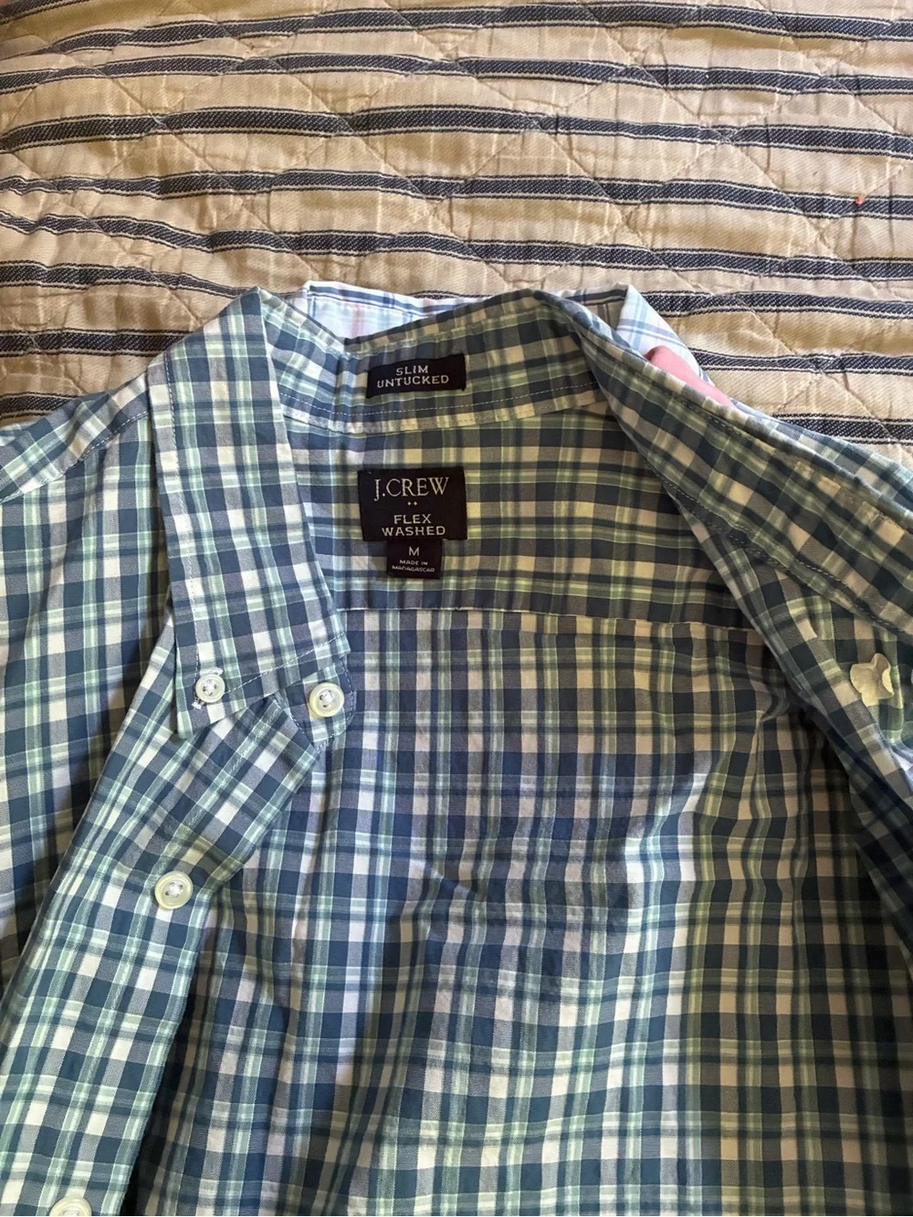 J. Crew plaid classic button