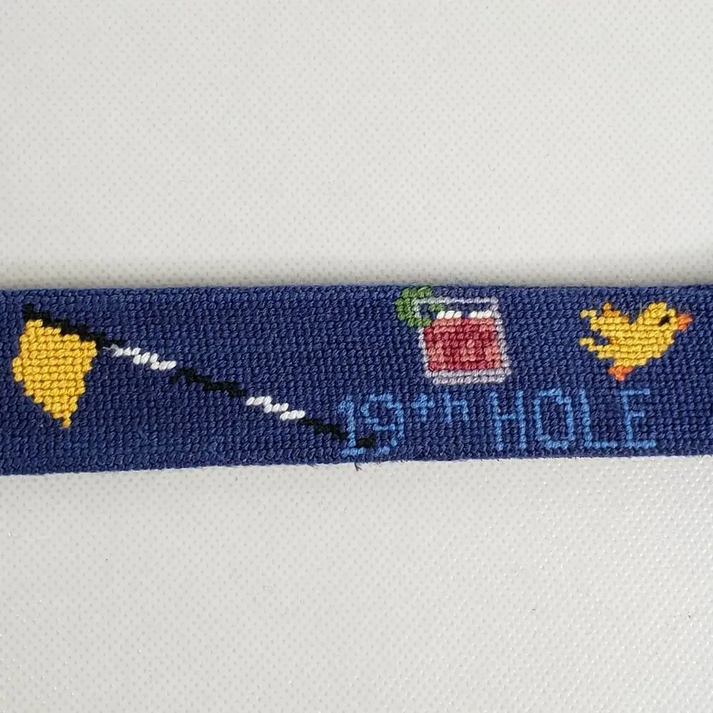 Smathers Branson Needlepoint Belt Golf Clubs Tees Balls Mens Size 36 New