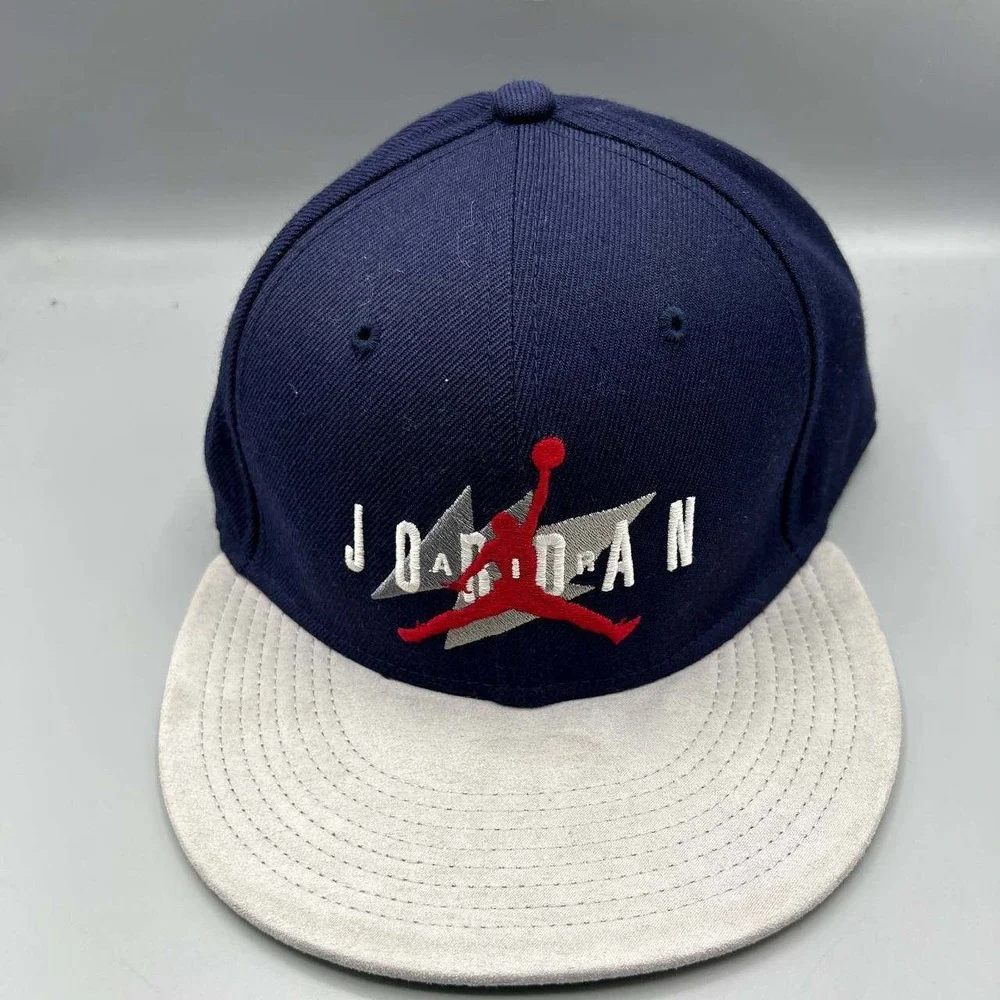 Air Jordan True Hat Men Navy White MVP Embroidered Jumpman Snap‎ Back Cap