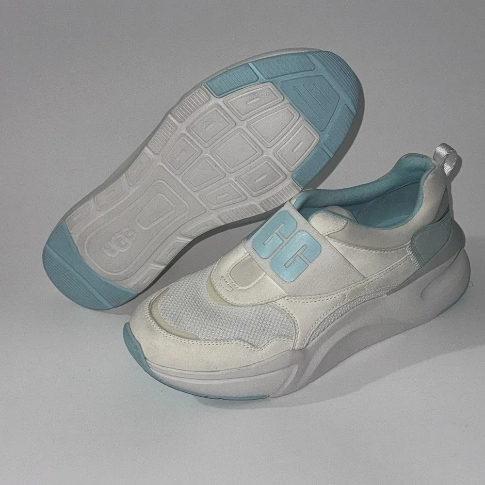 Women's UGG La Flex Sneakers Shoes White Sky Teal WMNS Size 7.5