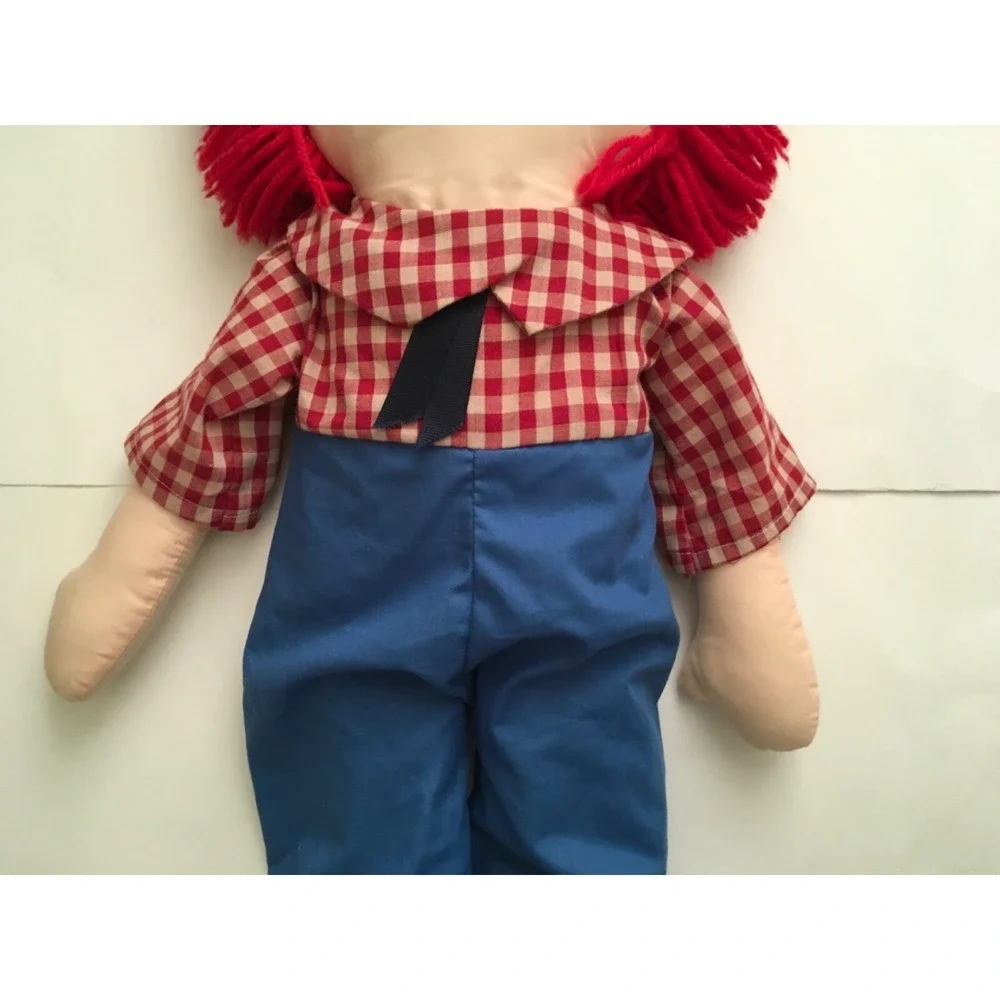 Hasbro Cloth Raggedy-Style Doll with Red Yarn Hair and Blue Pants