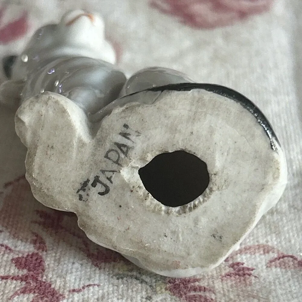 Vintage Black & white Cat Figurine Who Stares Into Your Soul