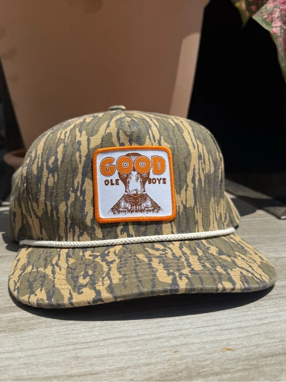 Good Ole Boys Camo Rope-Trim Cap - Tan/Green