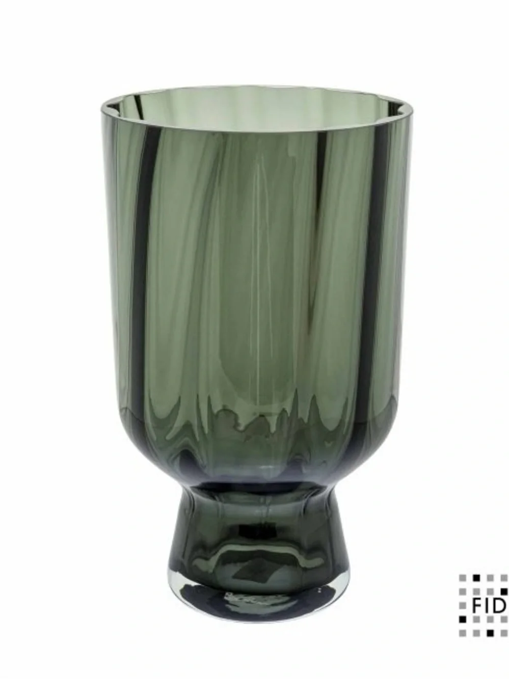 Smoked Green Glass Pedestal Vase - Home Accents