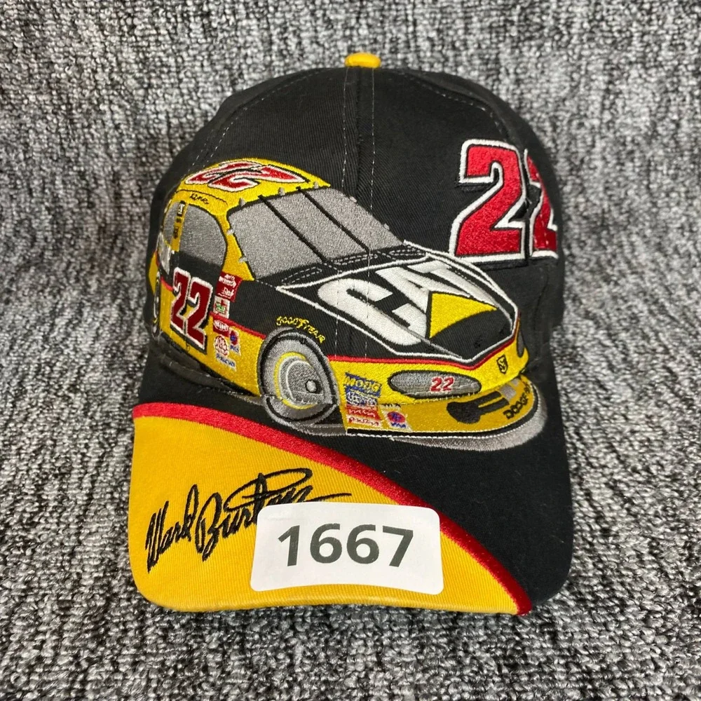 Vintage Ward Burton Hat Snapback CAT Caterpillar Racing 22 NASCAR Dodge Cap