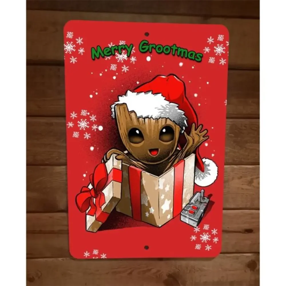 Merry Grootmas Christmas Guardians Galaxy Xmas 8x12 Metal Wall Sign‎ Poster