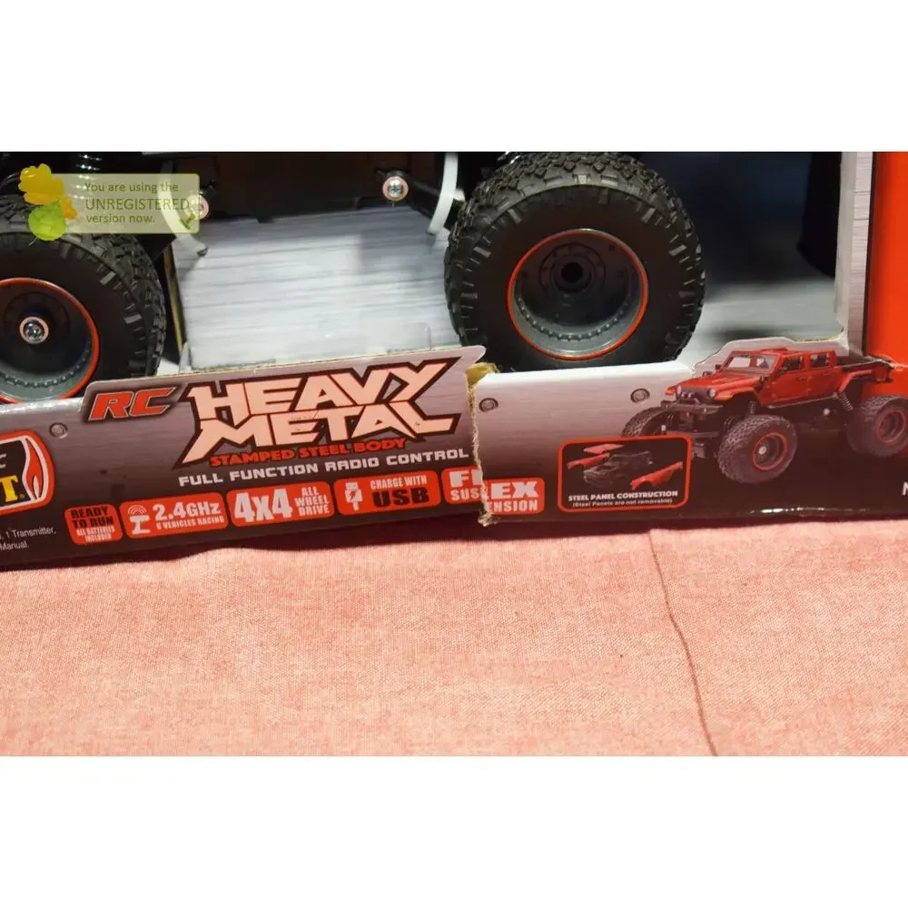 New Bright R/C 4x4 Heavy Metal Jeep Gladiator 1:20 Scale Red (Pack Wear)