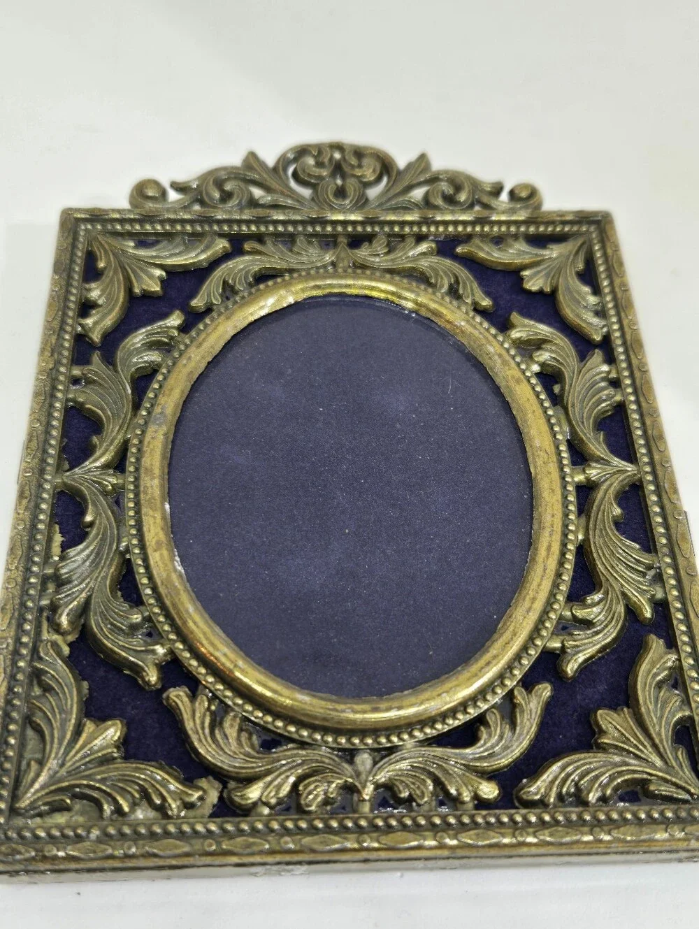 Vtg Italian Ornate Metal Photo Frame