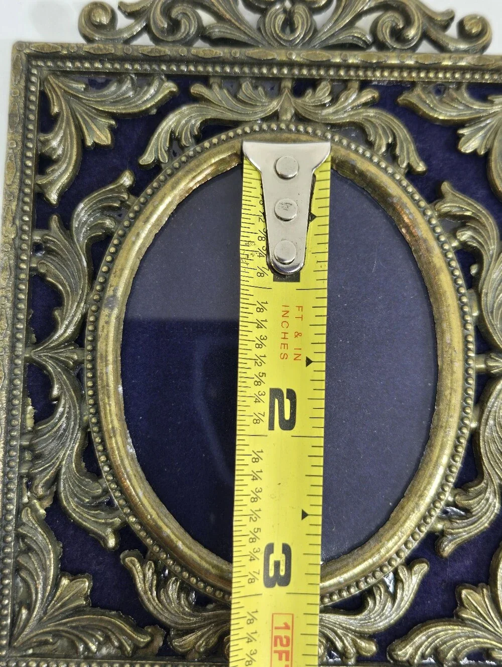 Vtg Italian Ornate Metal Photo Frame