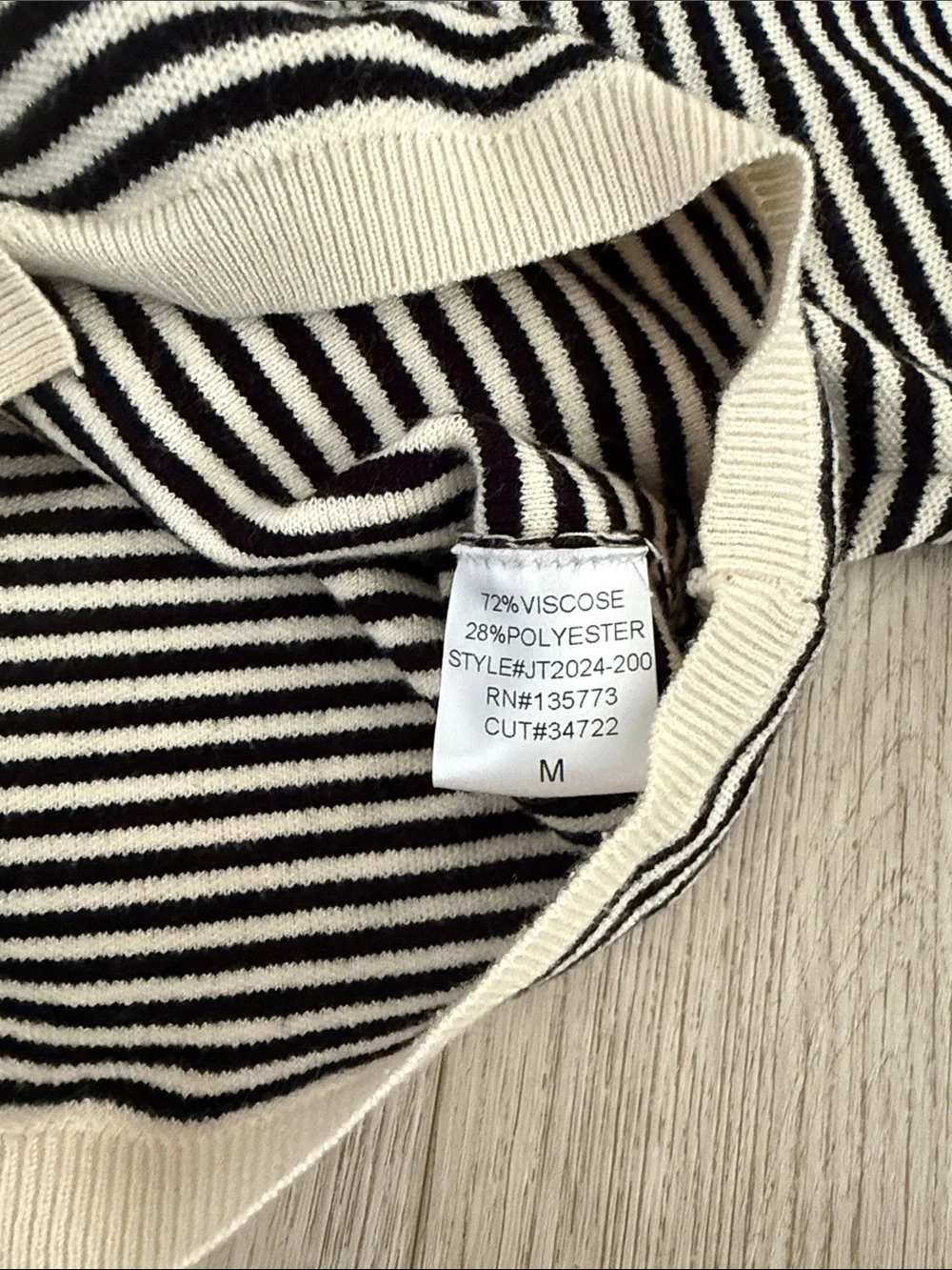 Olivaceous Black & Cream Stripe Button Cardigan Sweater Medium NWOT