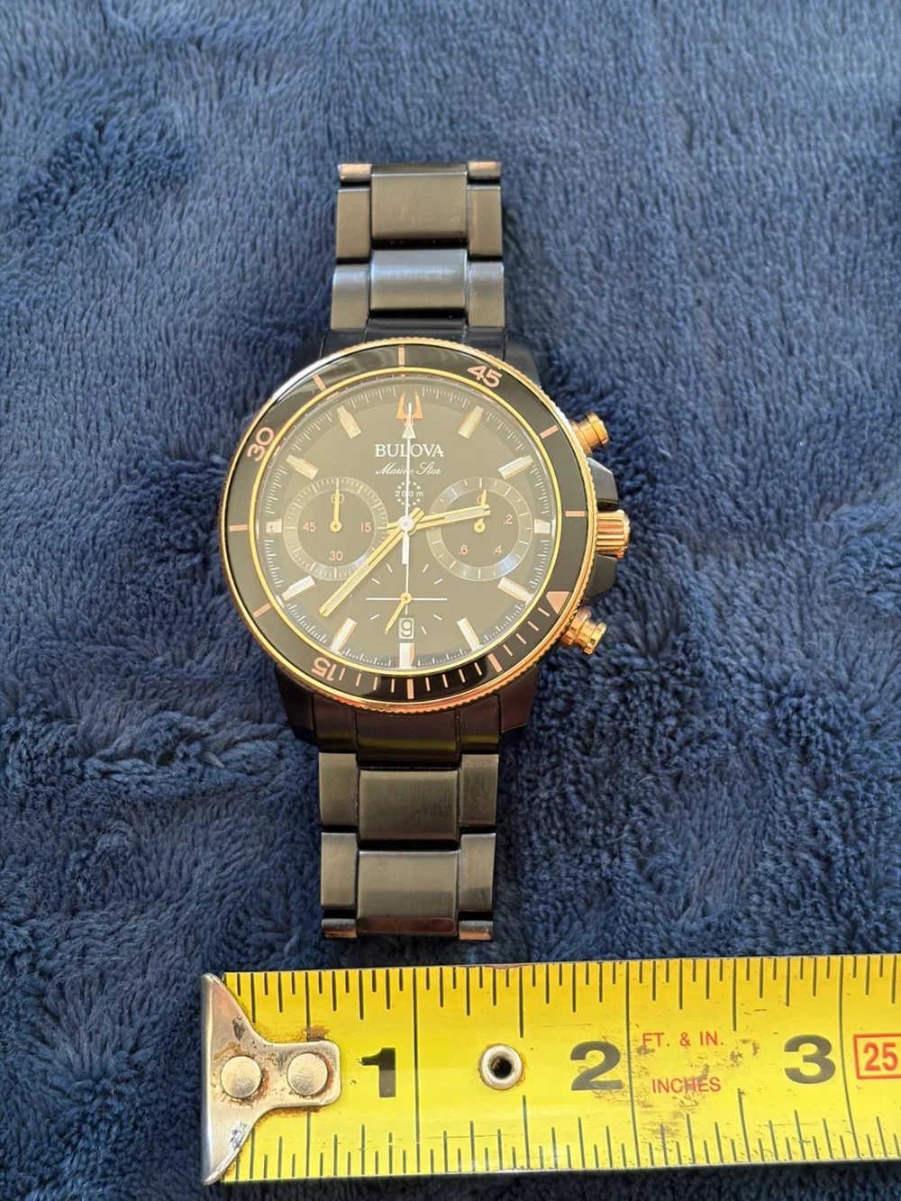 Bulova Marine Star 98B302 Chronograph Watch New Battery