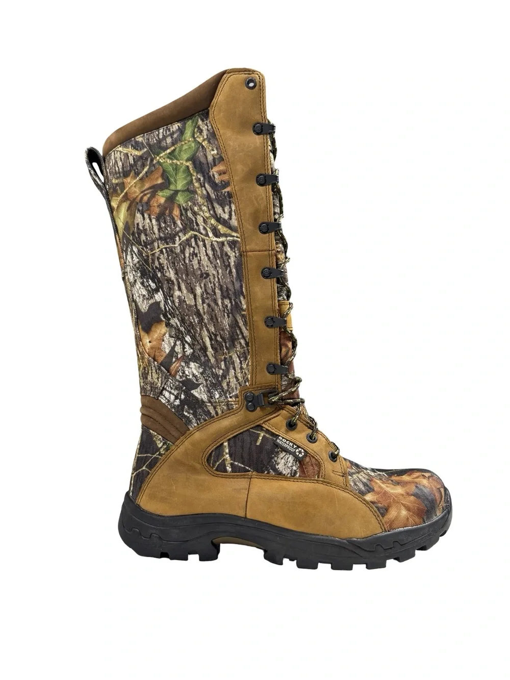 Rocky 16” Pro Lite Snake Boots Mossy Camo Hunting Waterproof Tactical Mens 9 USA