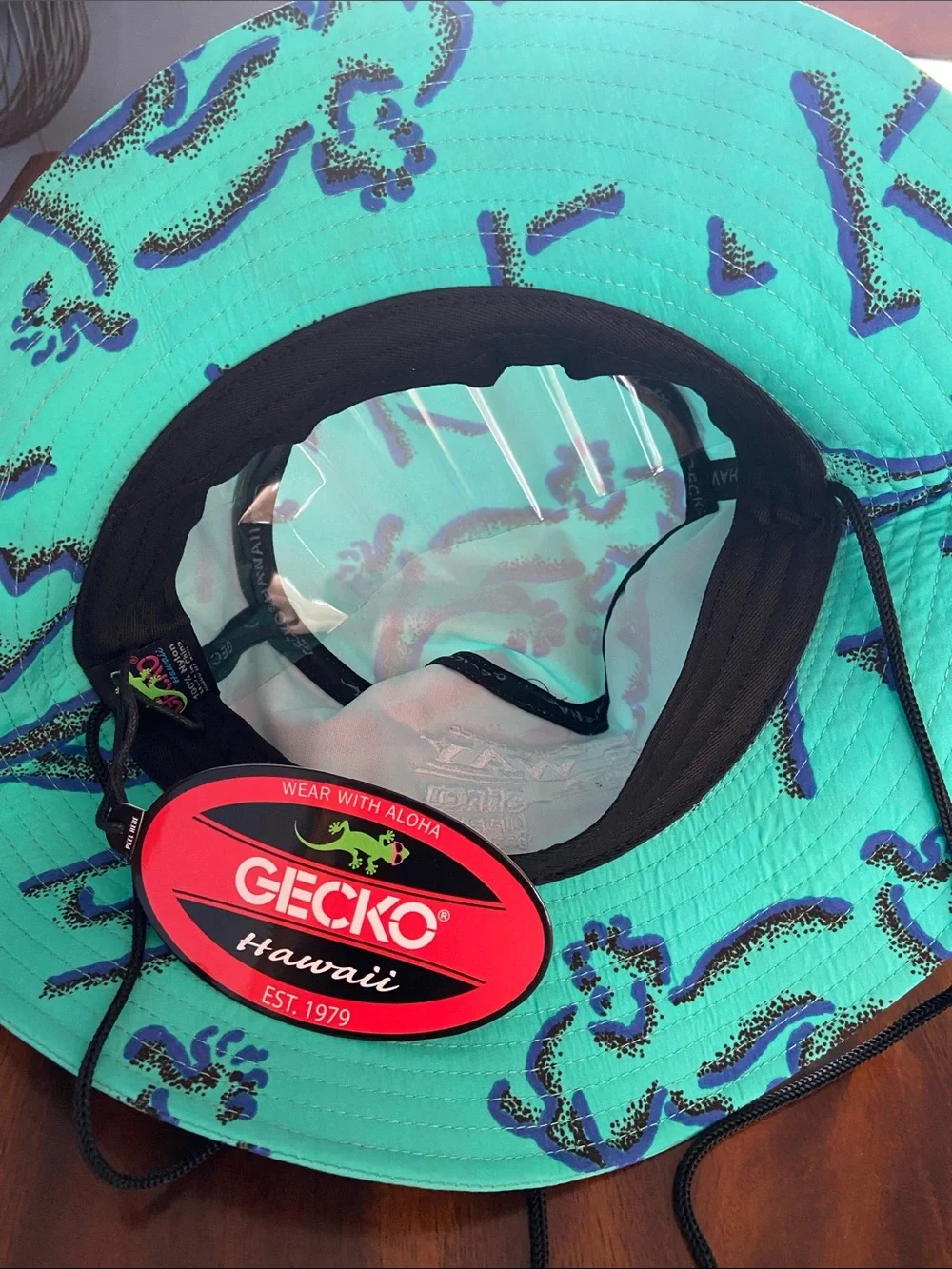Brand New Fort George Brewing Gecko Hawaii Neon Teal 80s Bucket Hat Boonie Hat