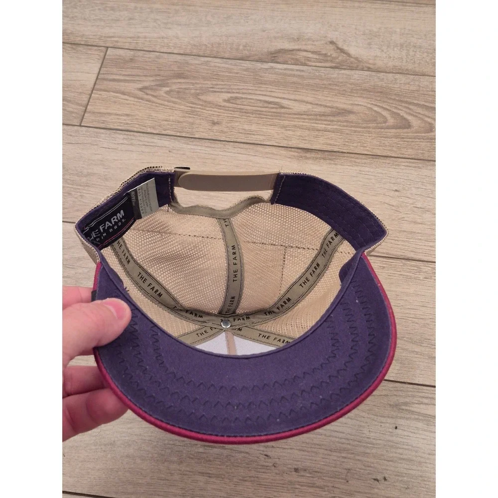 Goorin Bros The Farm Rooster Trucker‎ Hat Navy Burgundy Patch Snapback Cap