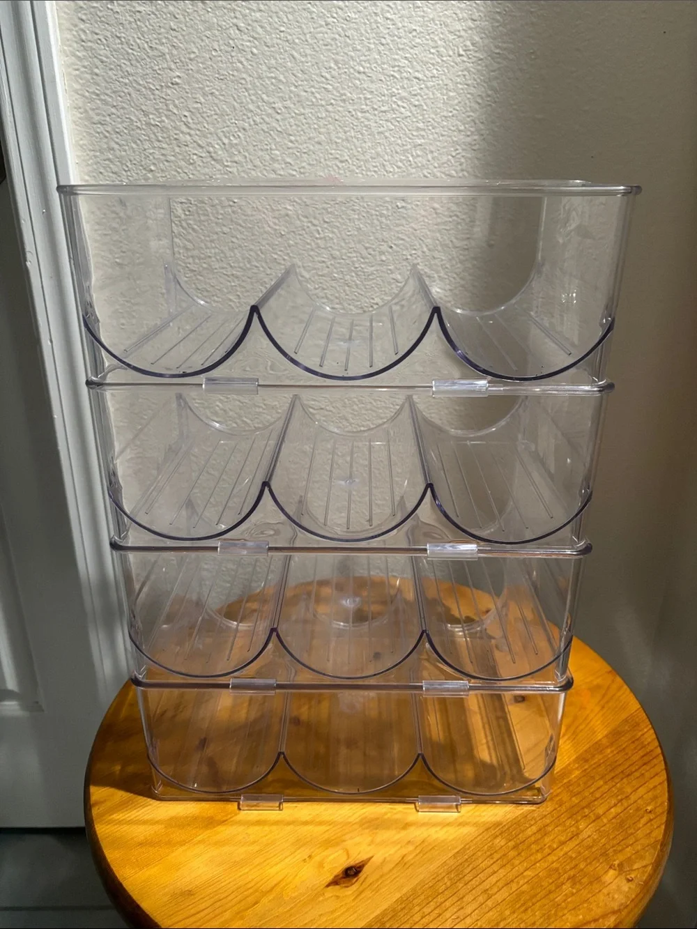 Clear Stackable 4-Tier Bottle & Can Rack