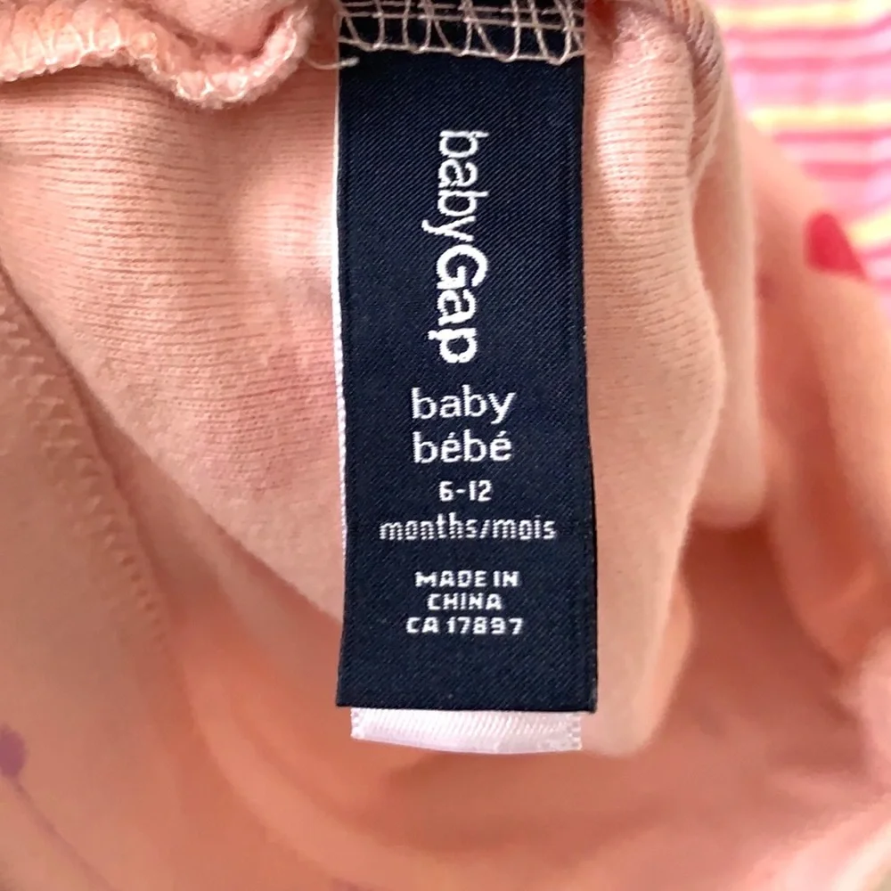 BabyGap Baby Girl Knot Hats Beanies Pink Stripes & Bird Print Set of 2 Gap Kids