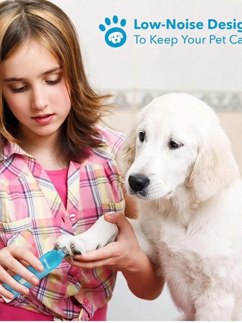 Quiet Noise Pet Nail Grinder for Dogs, Toenail Grinder for Large Breeds to Small