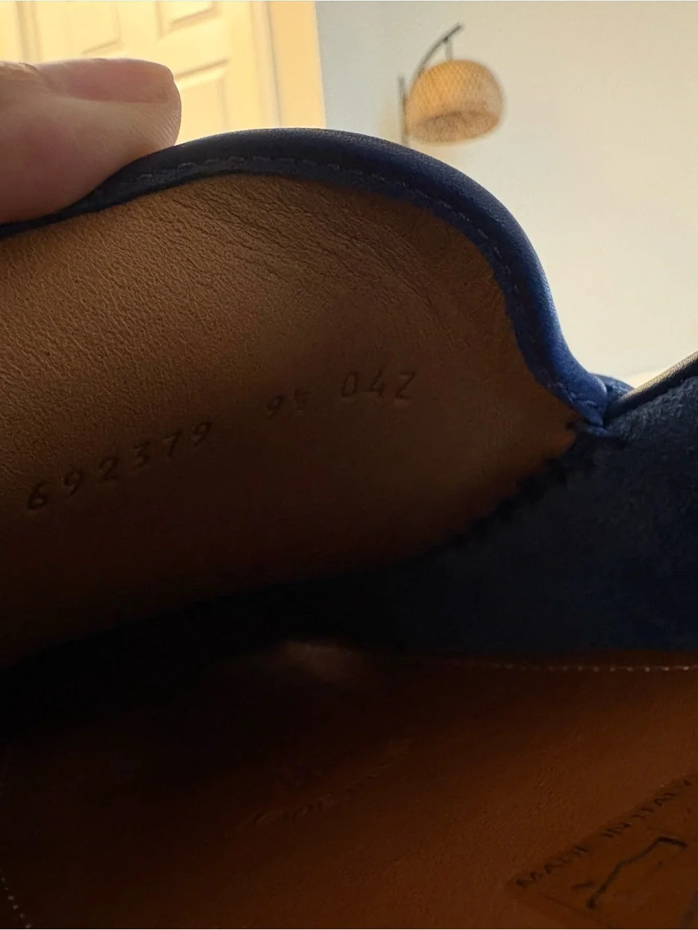 Gucci Men's Navy Blue Leather Interlocking G Driving Loafers