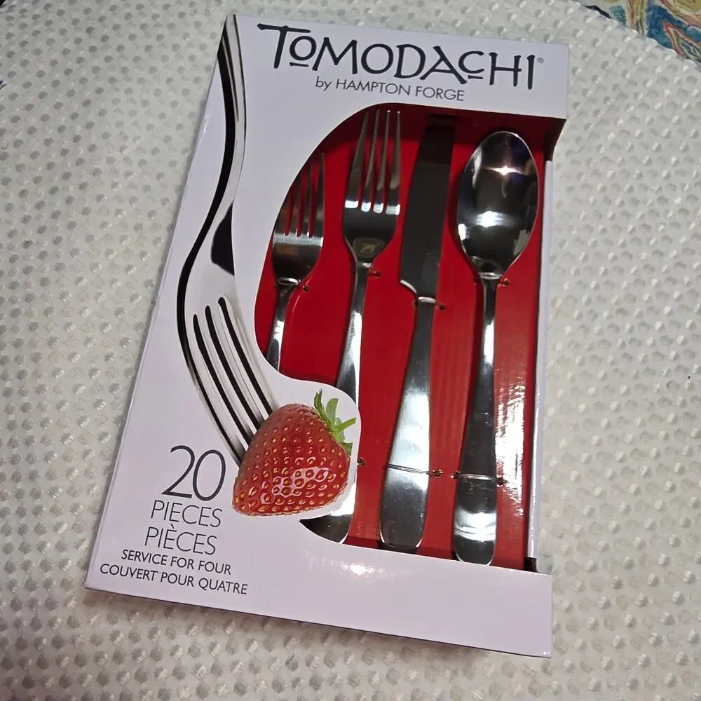 HAMPTON FORGE TOMODACHI 20Pc STAINLESS STEEL FLATWARE
