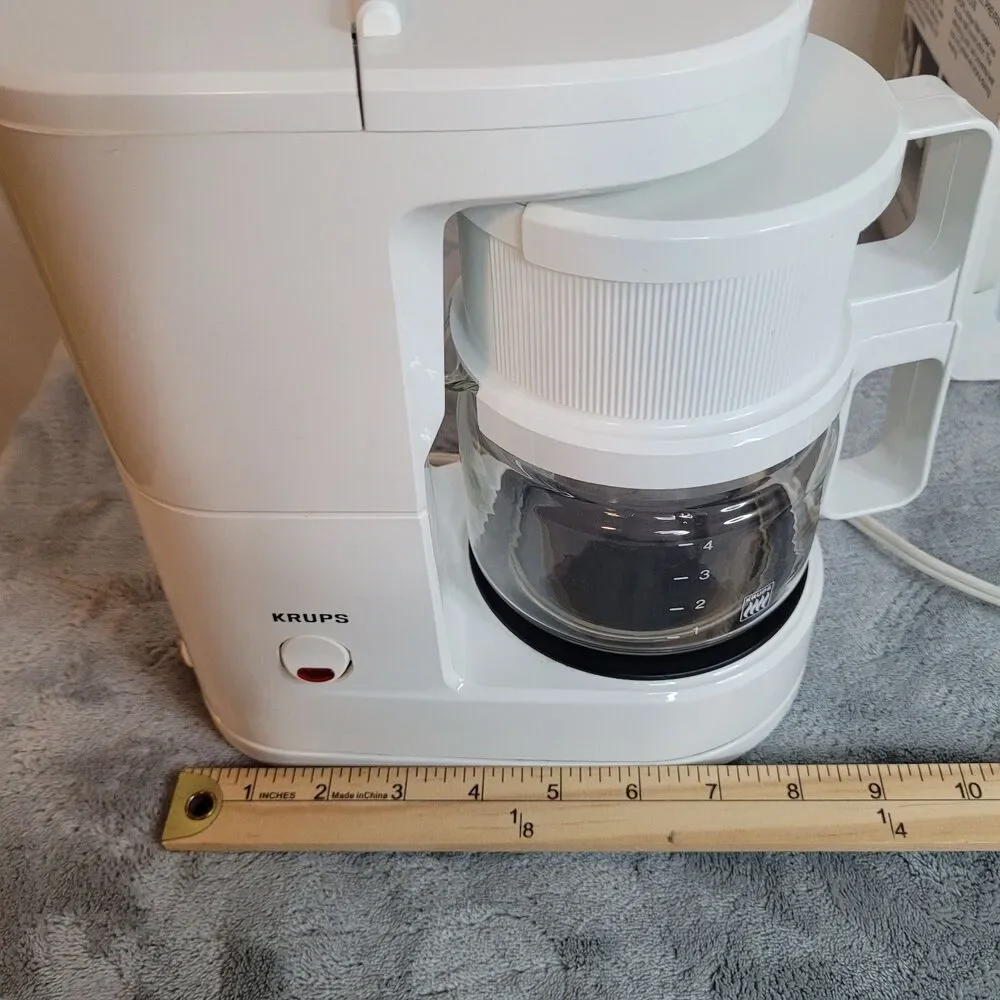 Krups Brewmaster Jr. Coffee Maker 4 Cup Model 170 White w/ Box & Reusable Filter