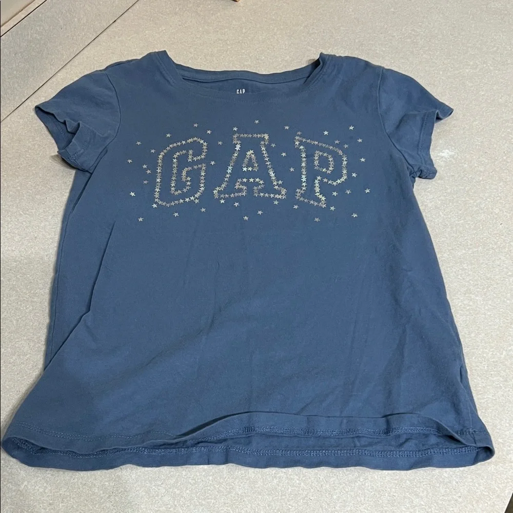 GAP Girls Navy Short Sleeve Tee with Rhinestone Logo
