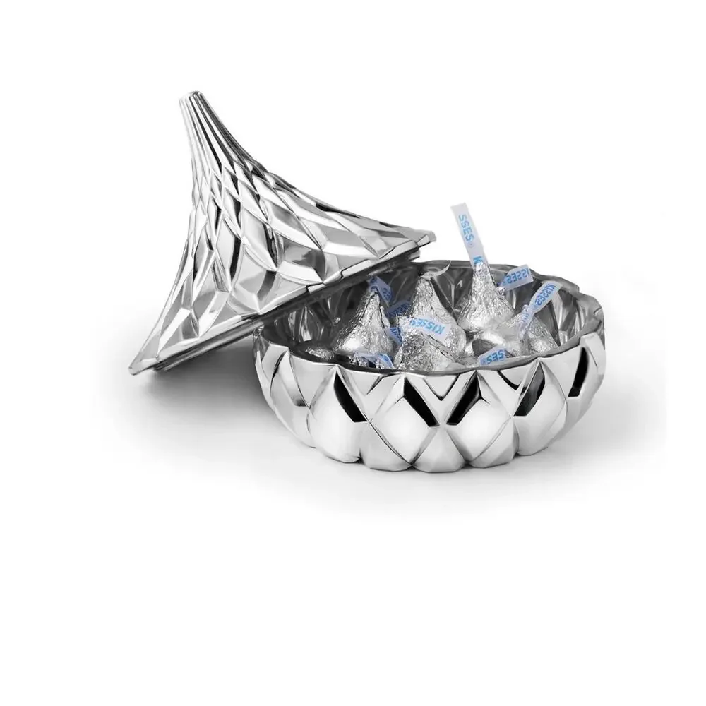 Godinger Hershey's Kisses Silver Electroplated Glass Candy Dish With Gift Box