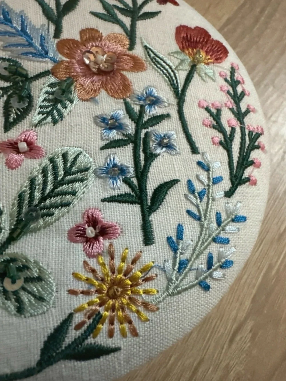 None hand embroidered