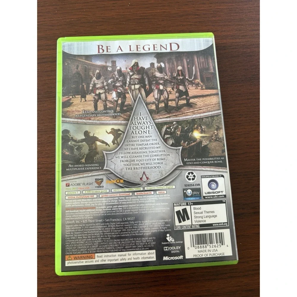 Assassin's Creed: Brotherhood (Microsoft Xbox 360, 2010) Video Game CIB‎