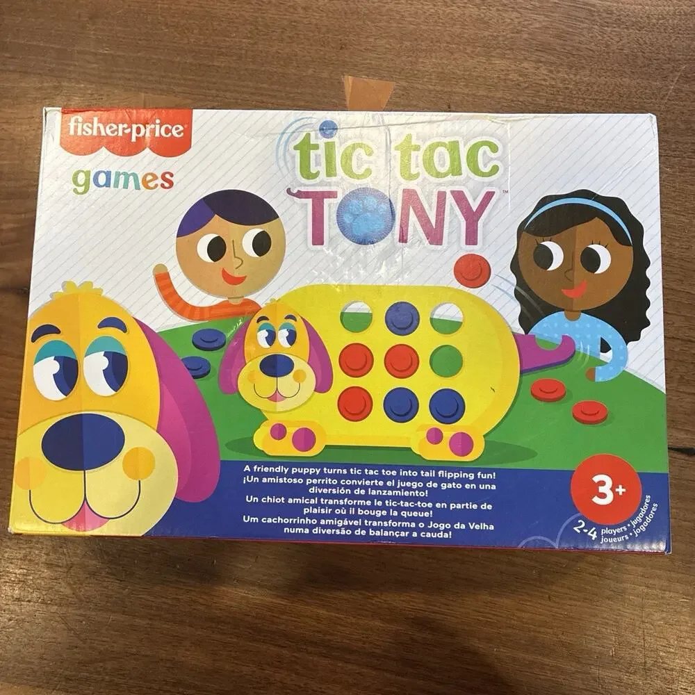 Mattel Games TIC TAC TONY Fisher Price 6 Red + 6 Blue disks + Instructions VGC