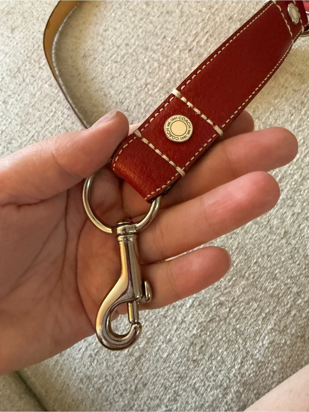 Coach Red Leather dog leash