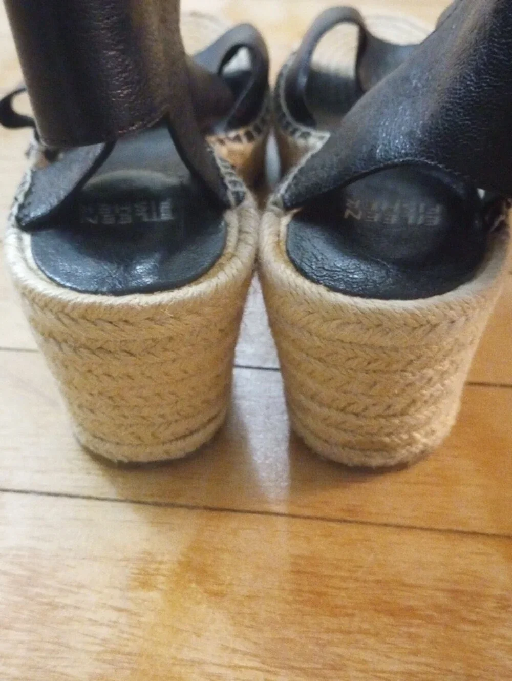 Eileen Fisher black leather