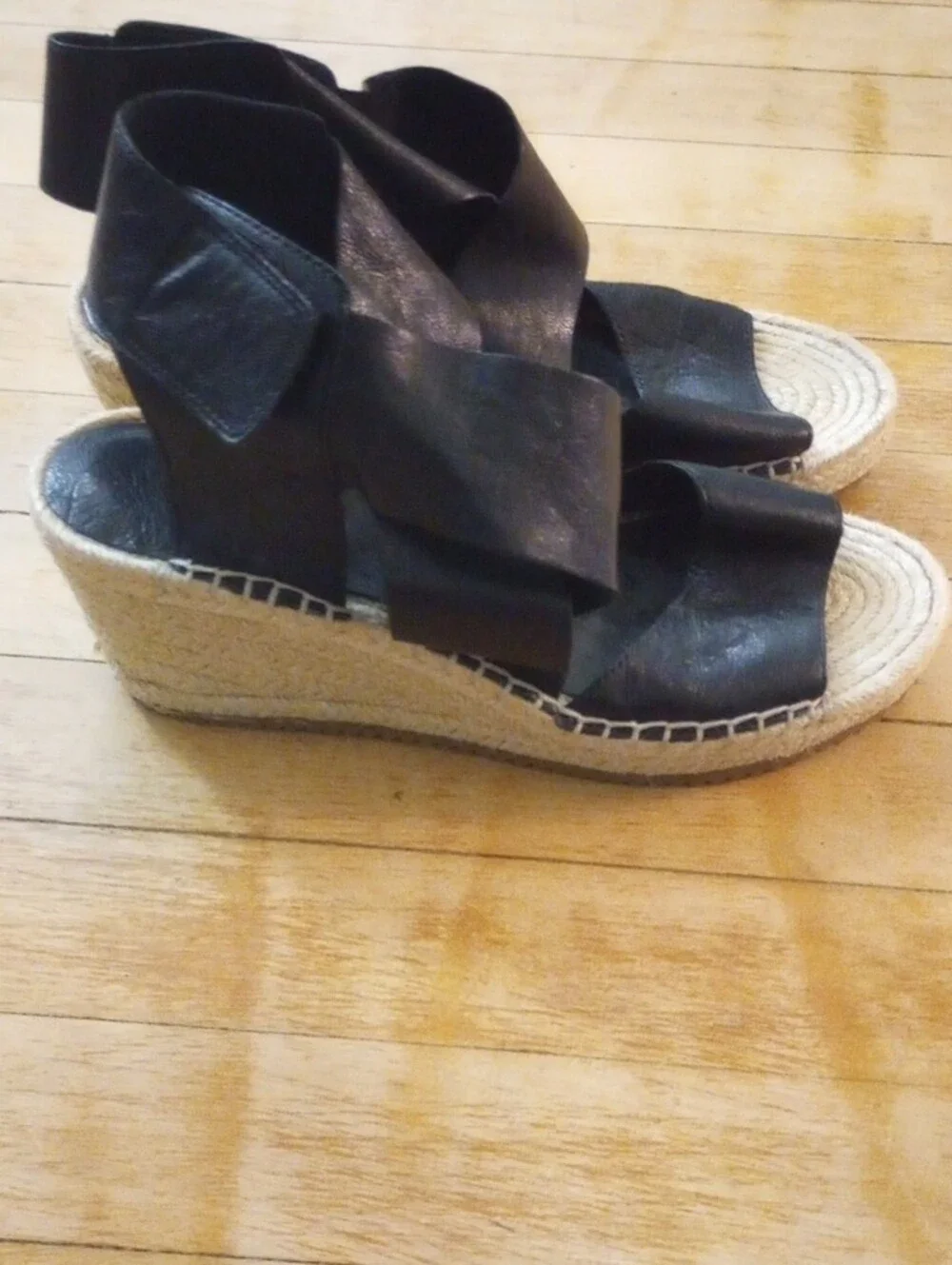 Eileen Fisher black leather