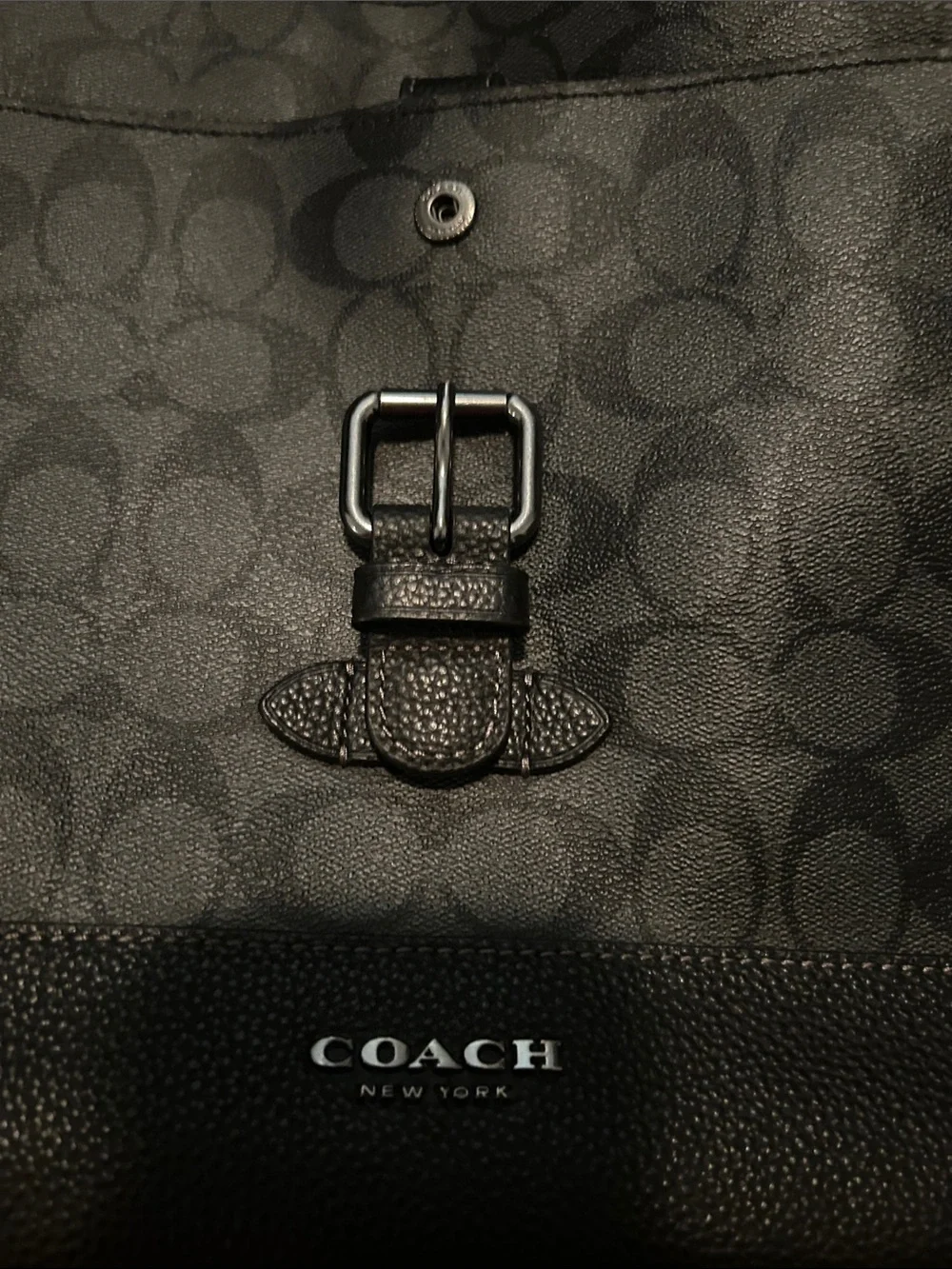 Coach Men's Gray/Black Signature Canvas Messenger Bag