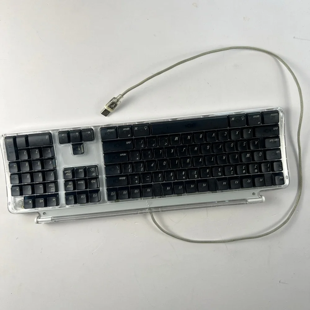 Apple Pro Keyboard M7803 USB Wired Black Clear Jelly Vintage Mac Accessory