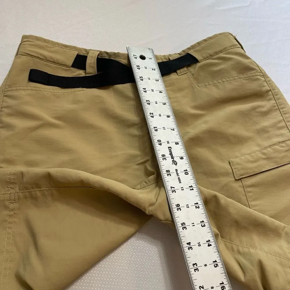 The North Face Trail Belted Hiking Nylon Kahki Shorts Size 34