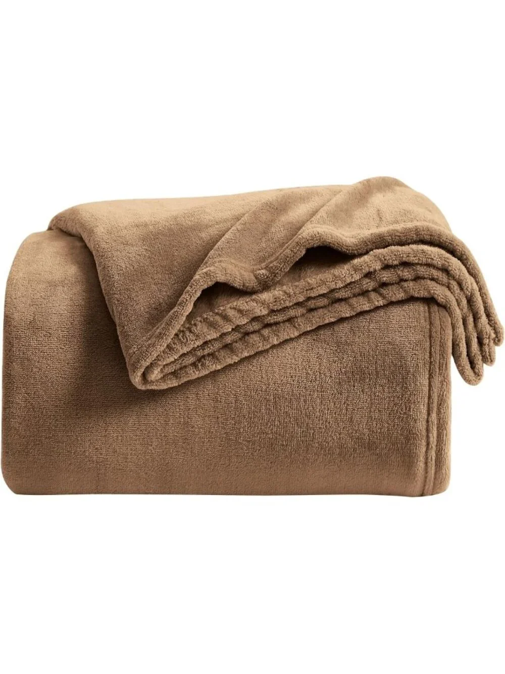 Cozy Brown Fleece Throw Blanket - Soft, Lightweight, Warm for All Seasons 50x60