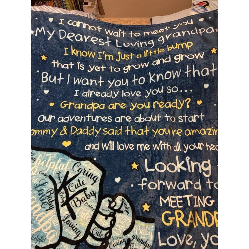 To My Grandpa Gift Blanket Throw New‎ Grandpa From Baby 50x60in Newborn