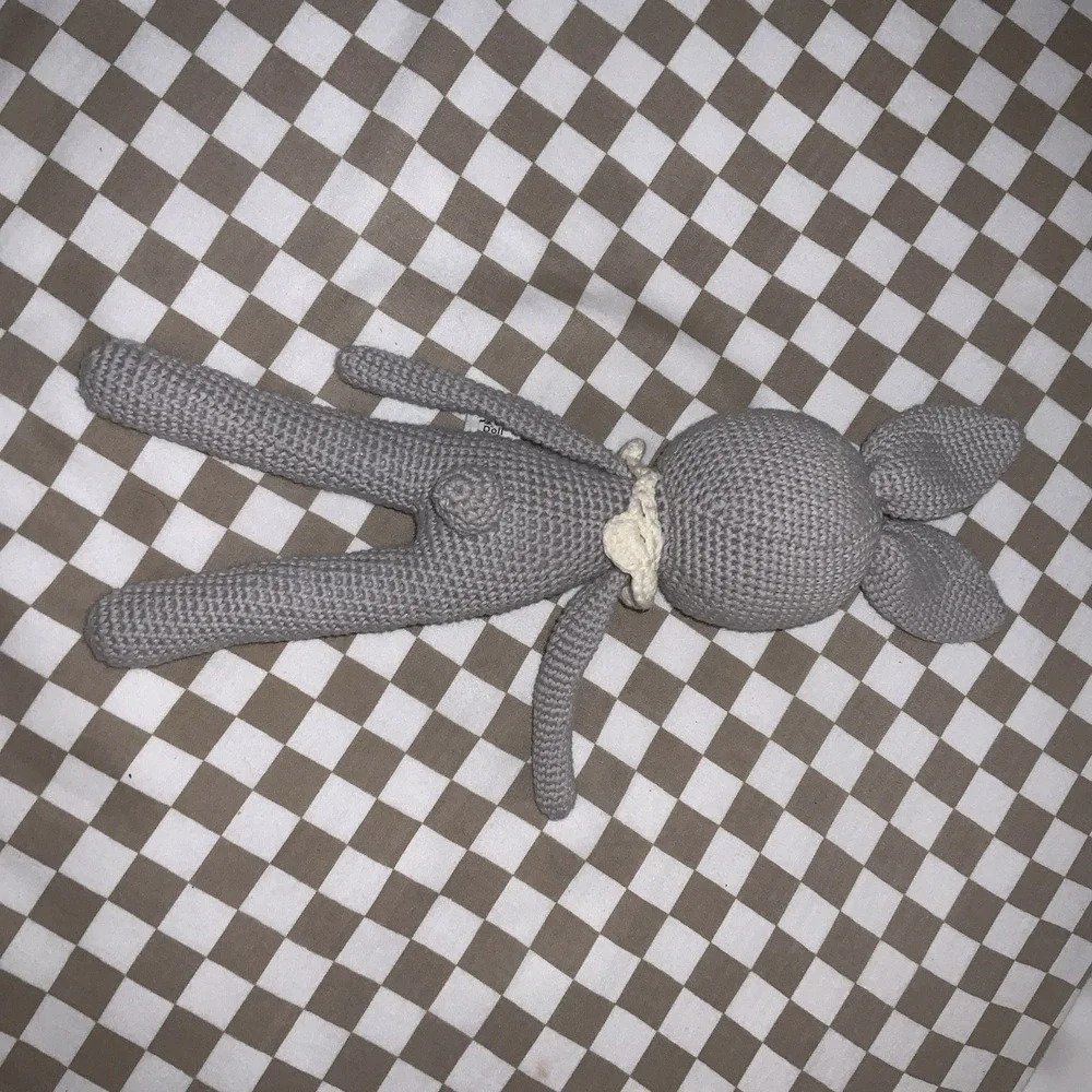 Crochet Bunny Rabbit Plush Rattle Baby Stuffed Animal‎ Toy Nursery Mali Wear