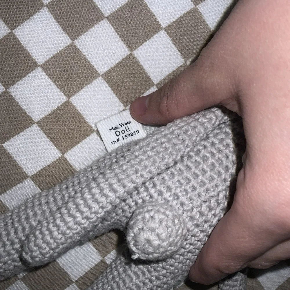 Crochet Bunny Rabbit Plush Rattle Baby Stuffed Animal‎ Toy Nursery Mali Wear